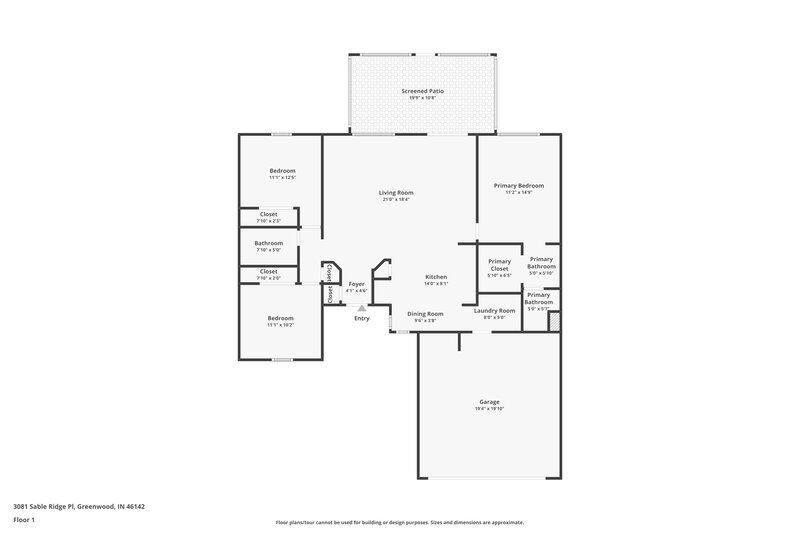 1,815/Mo, 3081 Sable Ridge Pl Greenwood, IN 46142 Floor Plan View