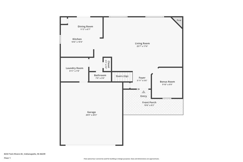 2,125/Mo, 8233 Twin River Dr Indianapolis, IN 46239 Floorplan View
