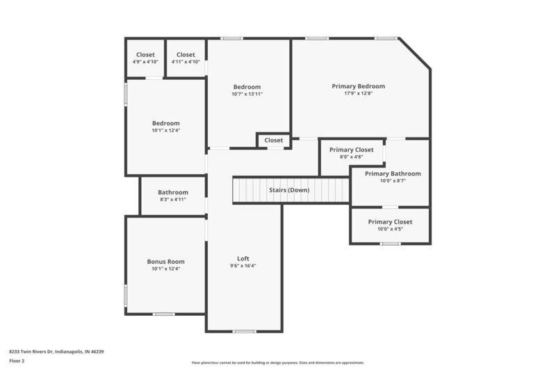 2,125/Mo, 8233 Twin River Dr Indianapolis, IN 46239 Floorplan View 2