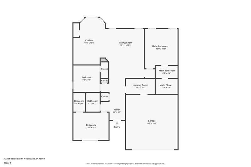 1,665/Mo, 12344 Deerview Dr Noblesville, IN 46060 Floor Plan View