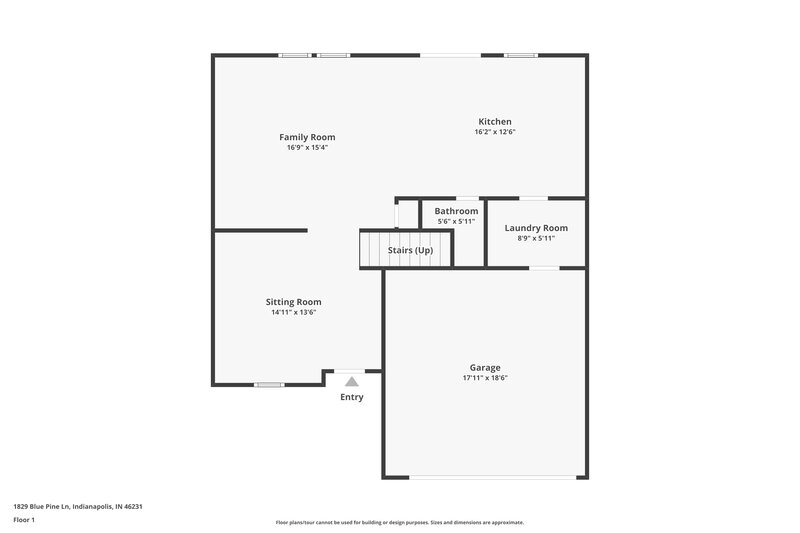 1,775/Mo, 1829 Blue Pine Ln Indianapolis, IN 46231 Floorplan View