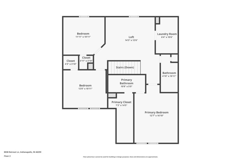 1,630/Mo, 8038 Retreat Ln Indianapolis, IN 46259 Floorplan View 2