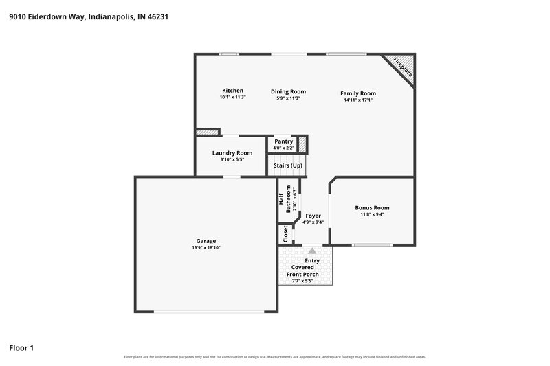 2,130/Mo, 9010 Eiderdown Way Indianapolis, IN 46234 Floor Plan View