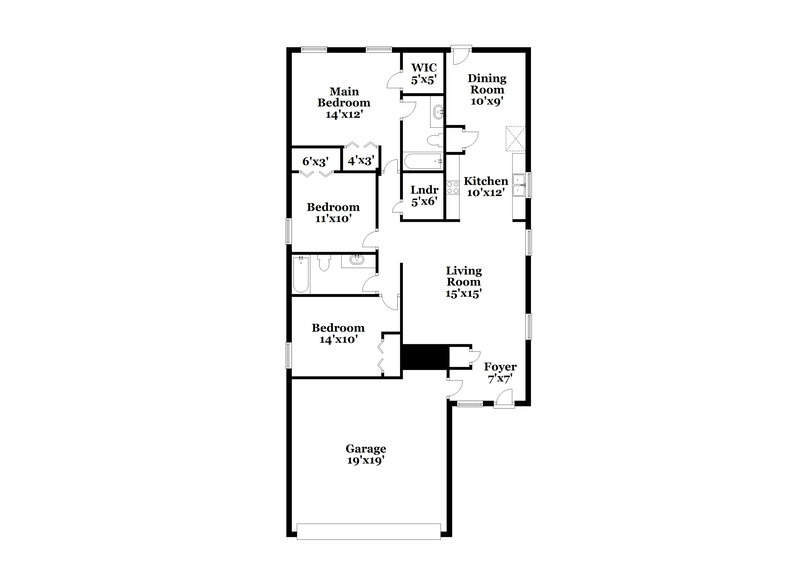 1,575/Mo, 4049 Mossy Bank Rd Indianapolis, IN 46234 Floor Plan View
