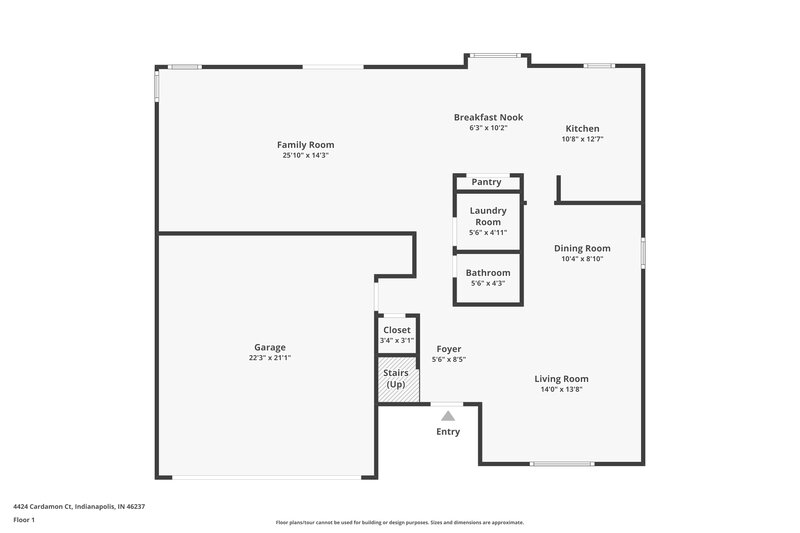 1,740/Mo, 4424 Cardamon Ct Indianapolis, IN 46237 Floor Plan View