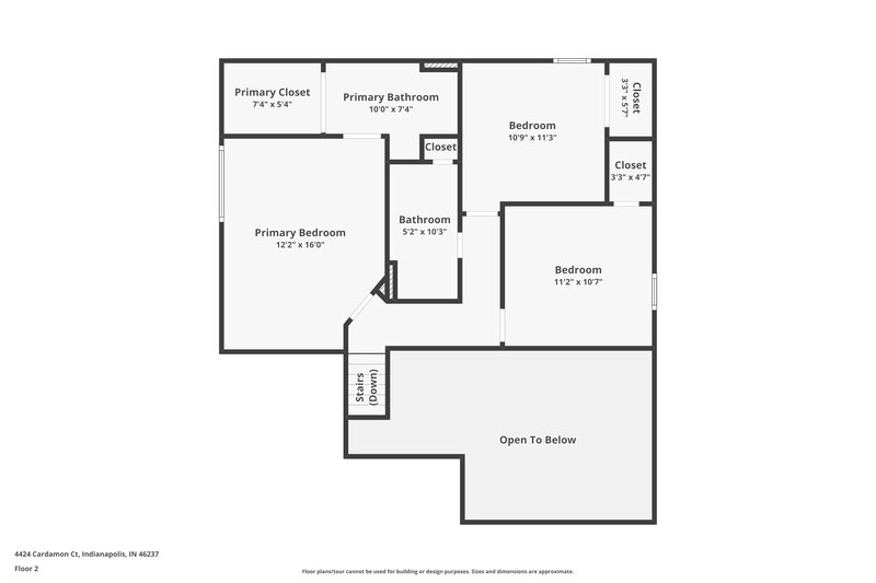 1,740/Mo, 4424 Cardamon Ct Indianapolis, IN 46237 Floor Plan View 2
