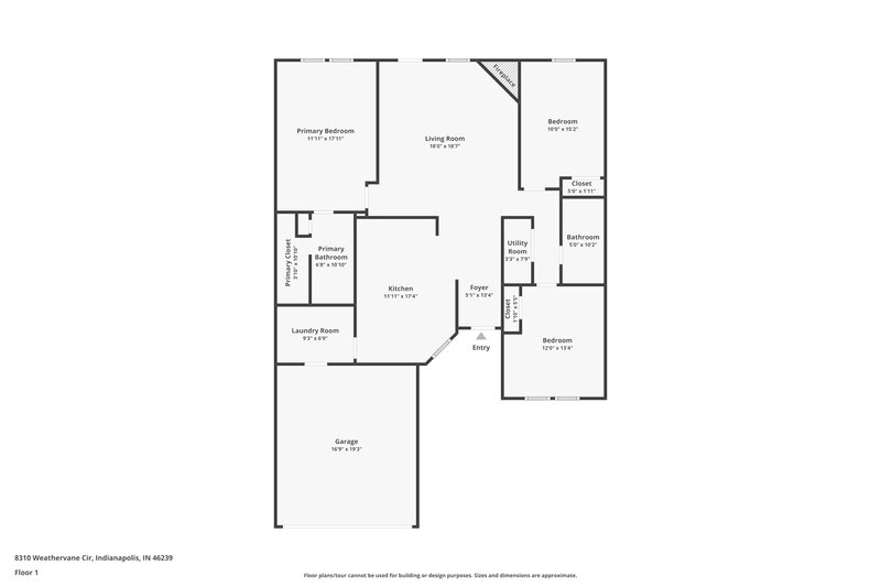 1,715/Mo, 8310 Weathervane Cir Indianapolis, IN 46239 Floor Plan View