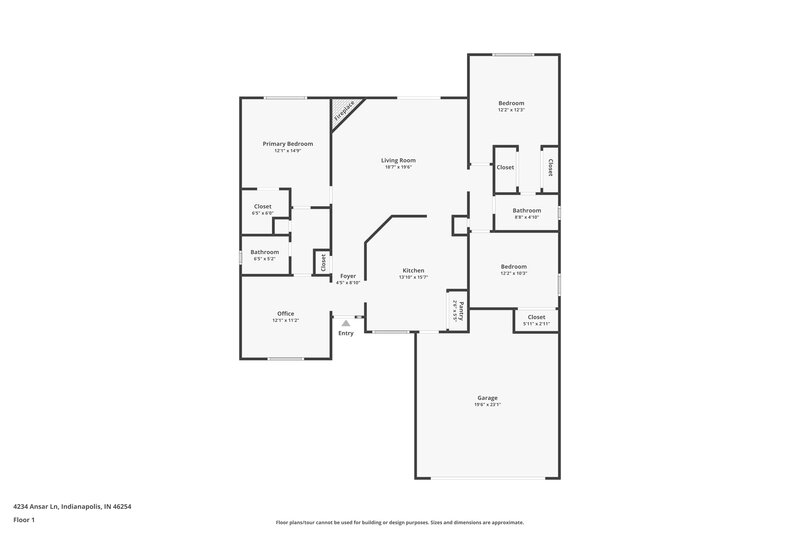 1,750/Mo, 4234 Ansar Ln Indianapolis, IN 46254 Floor Plan View