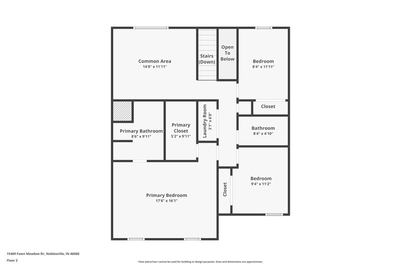 2,620/Mo, 15469 Fawn Meadow Dr Noblesville, IN 46060 Floor Plan View 2