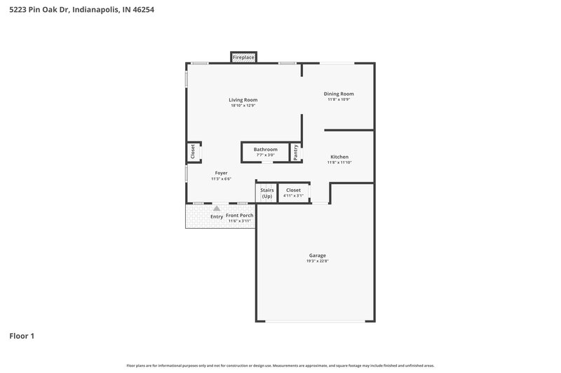 1,900/Mo, 5223 Pin Oak Dr Indianapolis, IN 46254 Floorplan View
