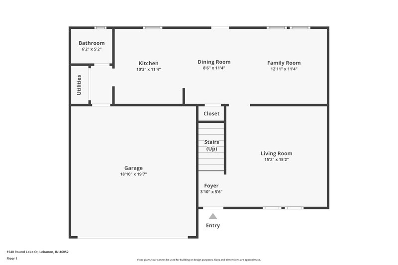 2,070/Mo, 1540 Round Lake Ct Lebanon, IN 46052 Floor Plan View