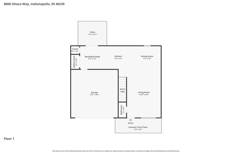 2,045/Mo, 8006 Ithaca Way Indianapolis, IN 46239 Floor Plan View