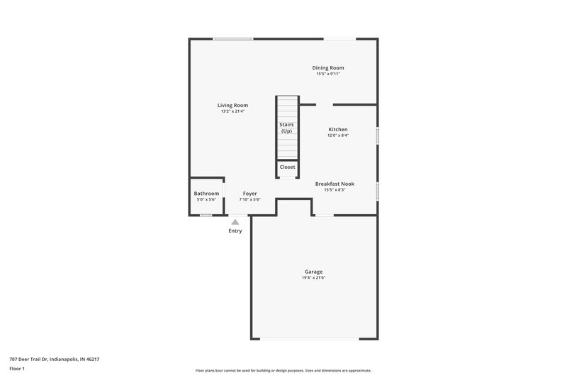 1,760/Mo, 707 Deer Trail Dr Indianapolis, IN 46217 Floor Plan View