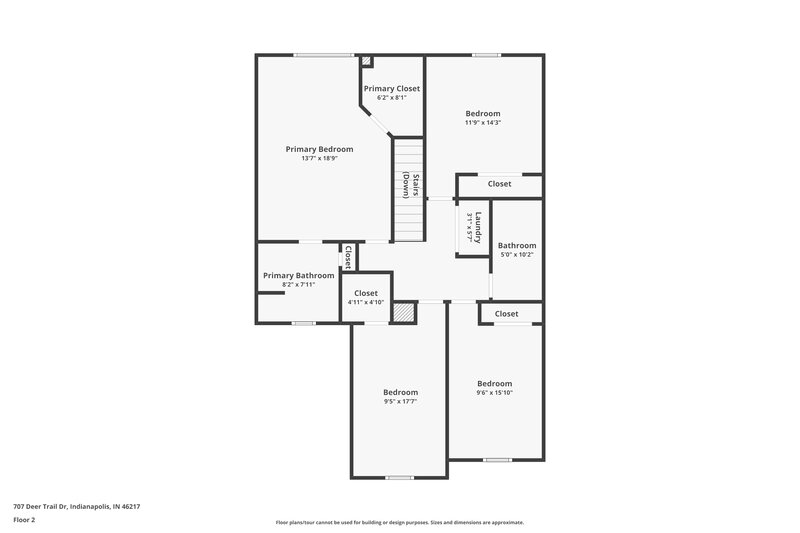 1,760/Mo, 707 Deer Trail Dr Indianapolis, IN 46217 Floor Plan View 2