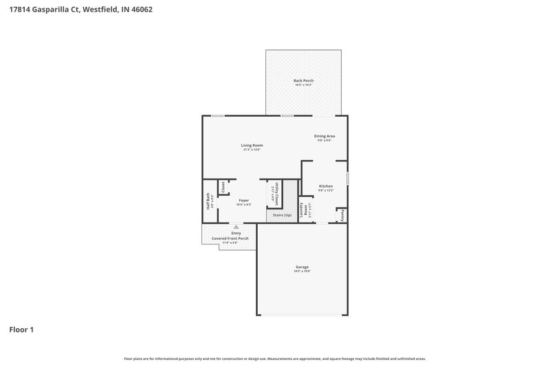 2,255/Mo, 17814 Gasparilla Ct Westfield, IN 46062 Floor Plan View
