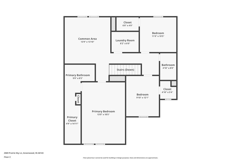 1,740/Mo, 2069 Prairie Sky Ln Greenwood, IN 46143 Floor Plan View 2