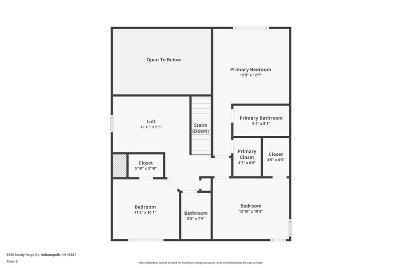 1,860/Mo, 5106 Sandy Forge Dr Indianapolis, IN 46221 Floor Plan View