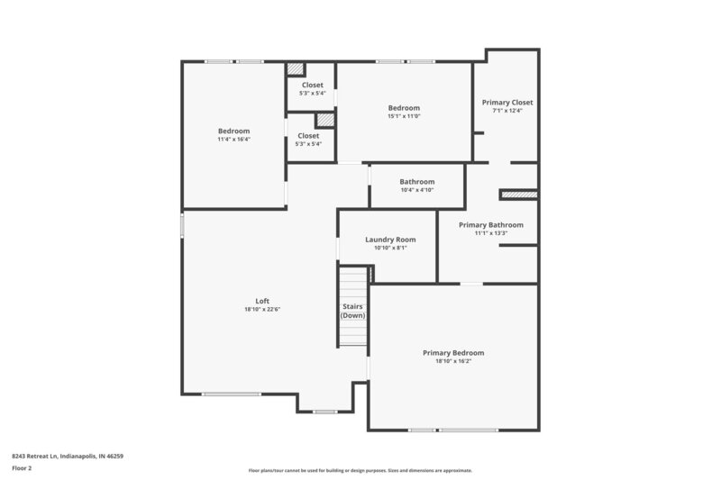 2,020/Mo, 8243 Retreat Ln Indianapolis, IN 46259 Floorplan View 2