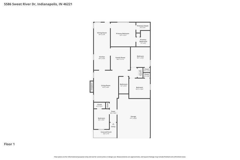 0/Mo, 5586 Sweet River Dr Indianapolis, IN 46221 Floor Plan View