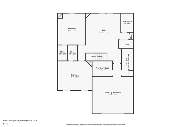 1,905/Mo, 10344 Carrington Way Indianapolis, IN 46234 Floor Plan View 2