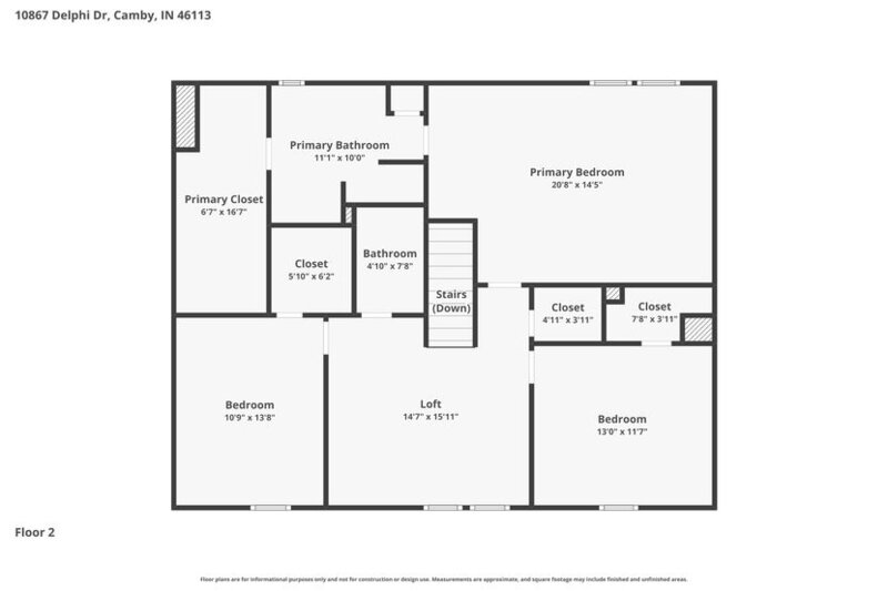 1,965/Mo, 10867 Delphi Dr Camby, IN 46113 Floorplan View