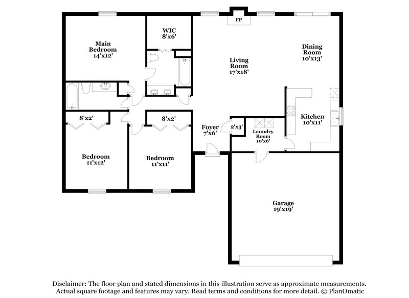 1,680/Mo, 6023 Janel Cir Indianapolis, IN 46237 Floor Plan View