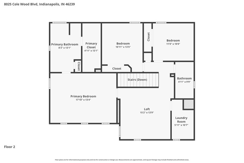 2,190/Mo, 8025 Cole Wood Blvd Indianapolis, IN 46239 Floor Plan View 2