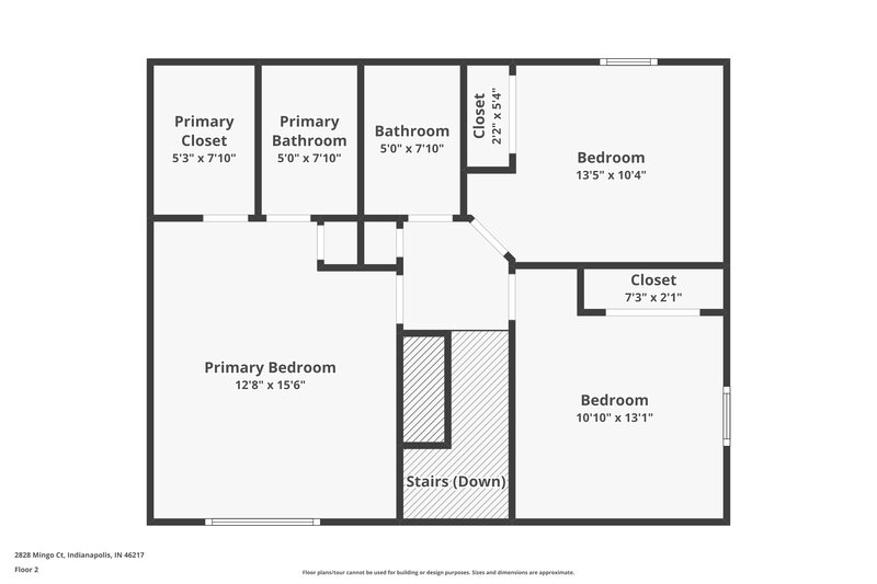 1,800/Mo, 2828 Mingo Ct Indianapolis, IN 46217 Floor Plan View 2