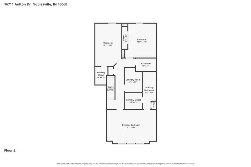 1,875/Mo, 16711 Aulton Dr Noblesville, IN 46060 Floor Plan View