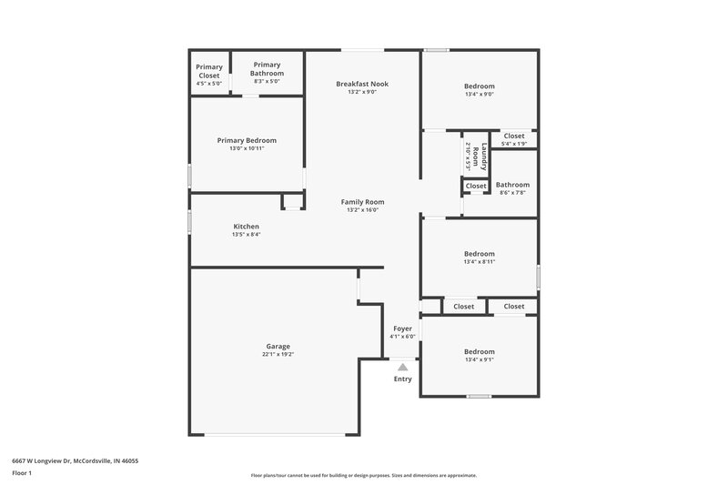 1,655/Mo, 6667 W Longview Dr McCordsville, IN 46055 Floor Plan View
