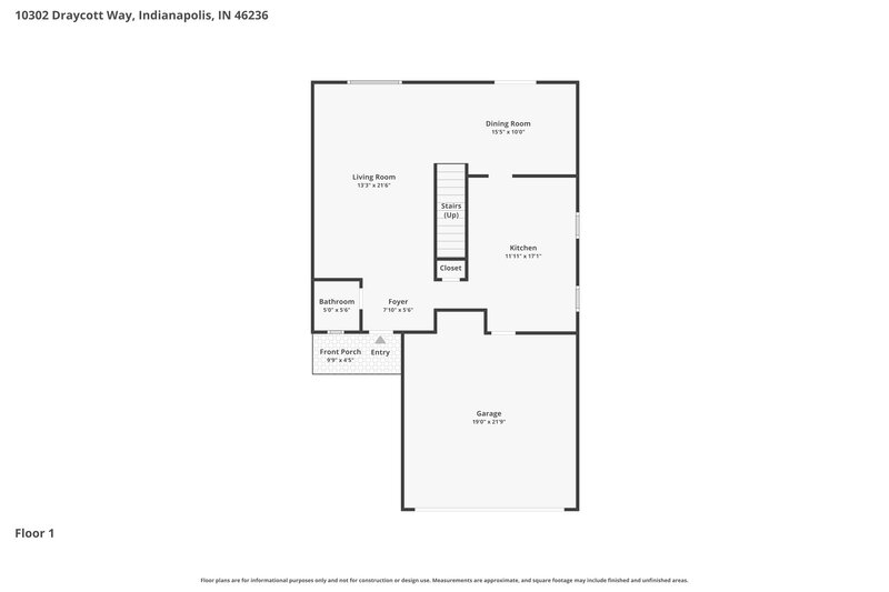 2,150/Mo, 10302 Draycott Way Indianapolis, IN 46236 Floorplan View