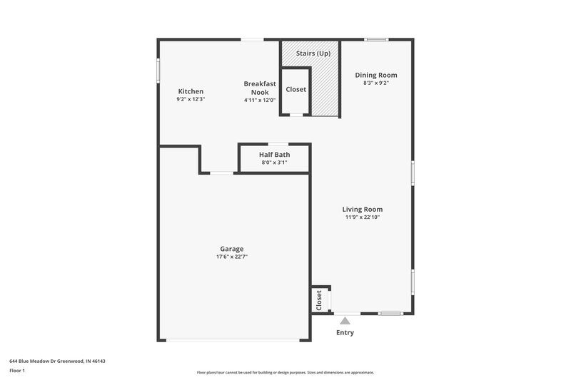1,775/Mo, 644 Blue Meadow Dr Greenwood, IN 46143 Floor Plan View 2