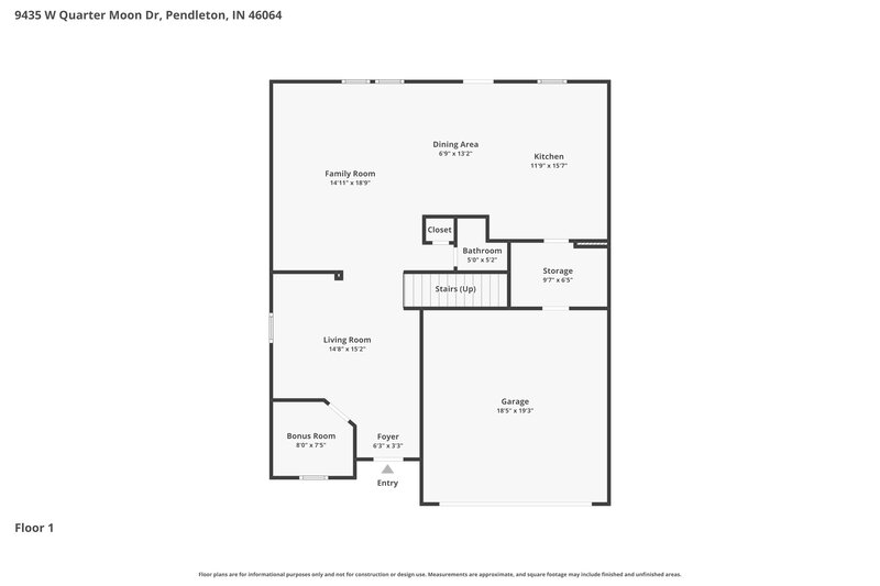 2,270/Mo, 9435 W Quarter Moon Dr Pendleton, IN 46064 Floorplan View 2