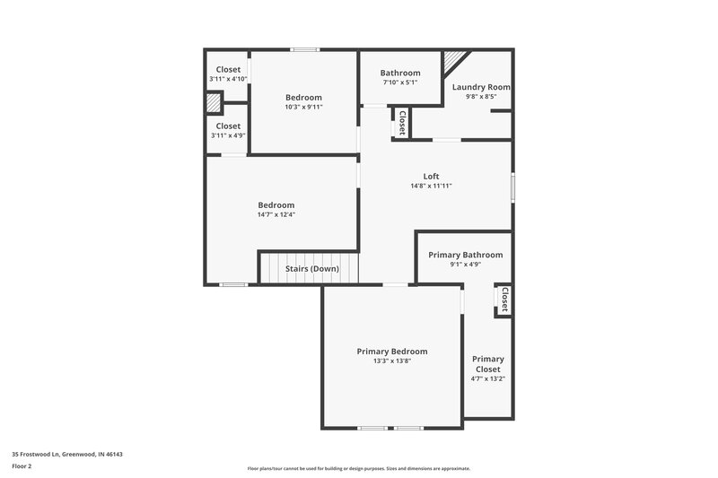 1,705/Mo, 35 Frostwood Ln Greenwood, IN 46143 Floor Plan View 2