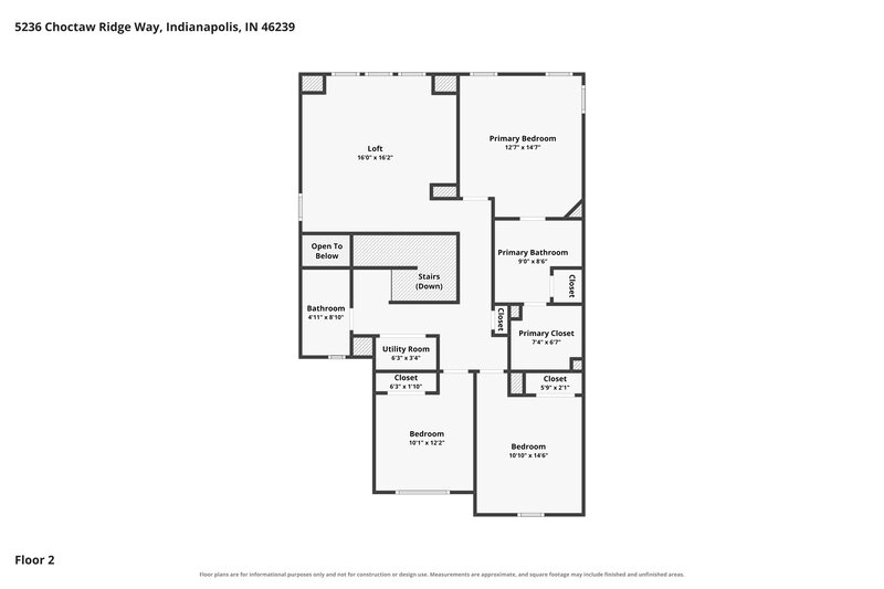 2,325/Mo, 5236 Choctaw Ridge Way Indianapolis, IN 46239 Floor Plan View 2