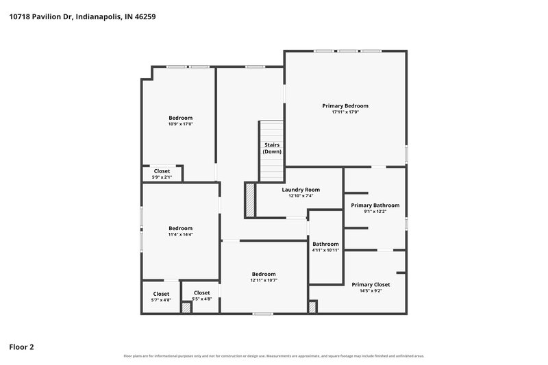 2,195/Mo, 10718 Pavilion Dr Indianapolis, IN 46259 Floor Plan View 2