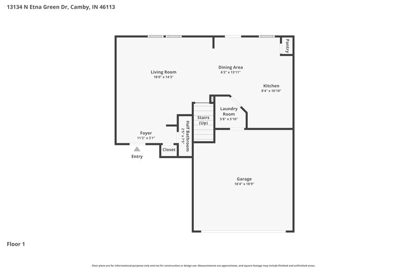 1,865/Mo, 13134 N Etna Green Dr Camby, IN 46113 Floor Plan View