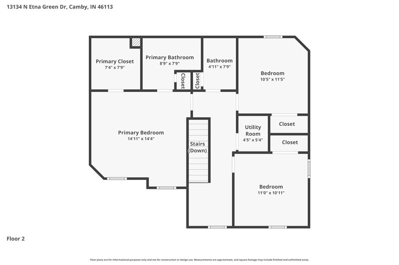 1,865/Mo, 13134 N Etna Green Dr Camby, IN 46113 Floor Plan View 2