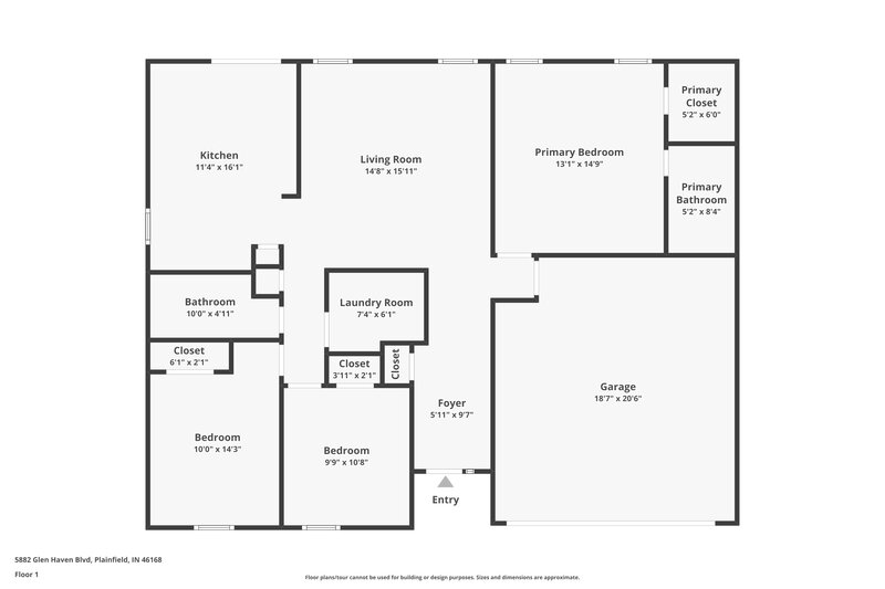 1,765/Mo, 5882 Glen Haven Blvd Plainfield, IN 46168 Floor Plan View