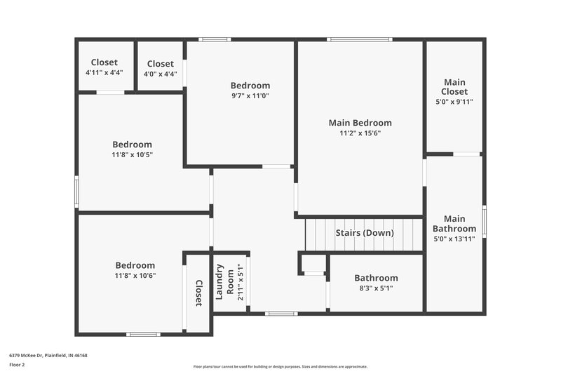 2,110/Mo, 6379 McKee Dr Plainfield, IN 46168 Floor Plan View 2