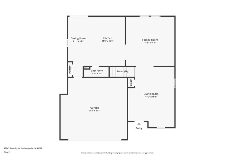 1,910/Mo, 10743 Timothy Ln Indianapolis, IN 46231 Floor Plan View