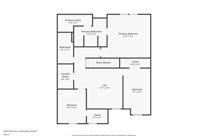 1,910/Mo, 10743 Timothy Ln Indianapolis, IN 46231 Floor Plan View 2
