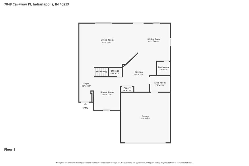 2,235/Mo, 7848 Caraway Pl Indianapolis, IN 46239 Floor Plan View