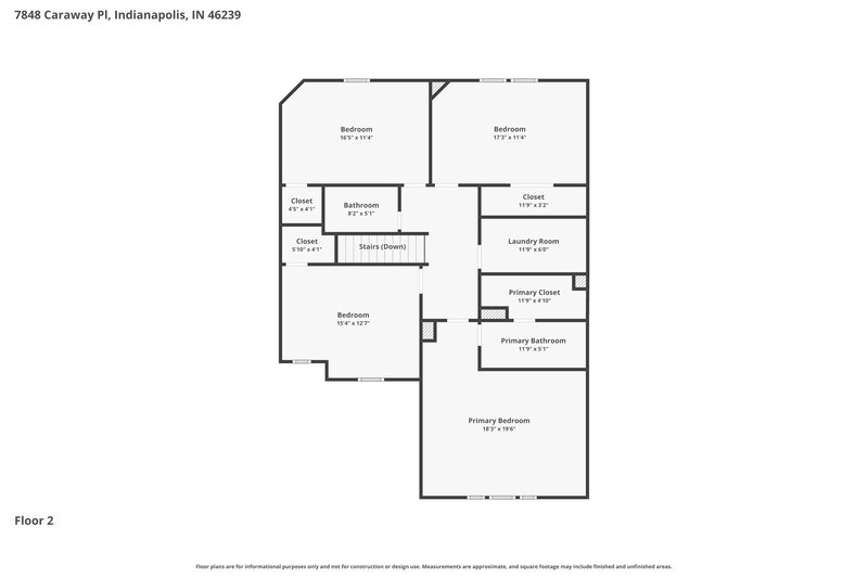 2,235/Mo, 7848 Caraway Pl Indianapolis, IN 46239 Floor Plan View 2