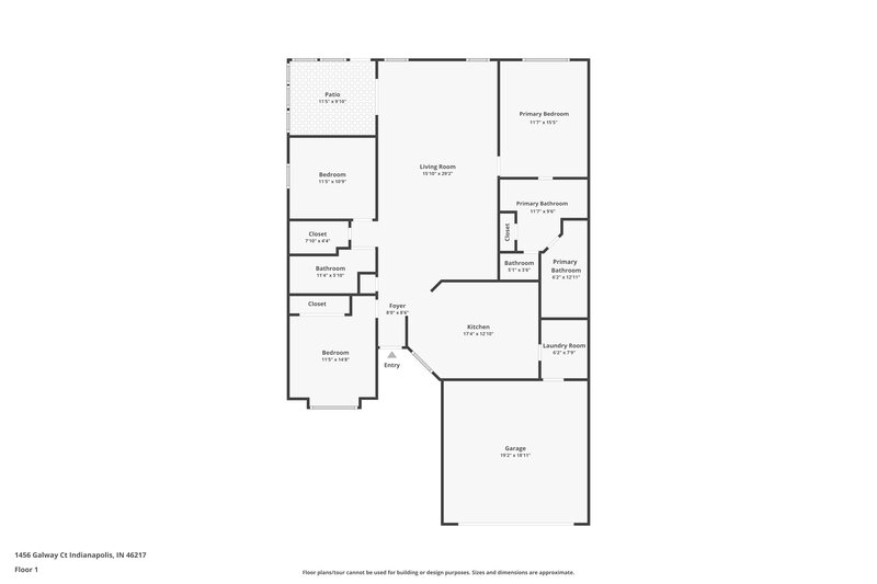 1,800/Mo, 1456 Galway Ct Indianapolis, IN 46217 Floor Plan View