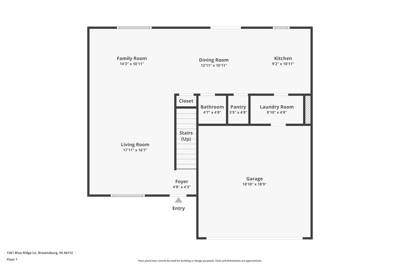 2,055/Mo, 1361 Blue Ridge Ln Brownsburg, IN 46112 Floor Plan View