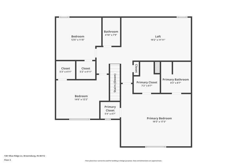 2,055/Mo, 1361 Blue Ridge Ln Brownsburg, IN 46112 Floor Plan View 2