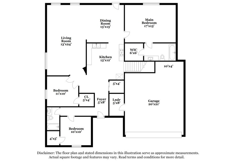 1,940/Mo, 7902 Valley Stream Dr Indianapolis, IN 46237 Floor Plan View