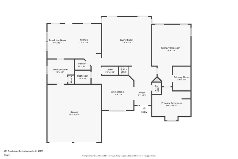 2,345/Mo, 401 Creekstone Dr Indianapolis, IN 46239 Floor Plan View