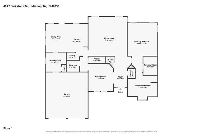 2,345/Mo, 401 Creekstone Dr Indianapolis, IN 46239 Floor Plan View